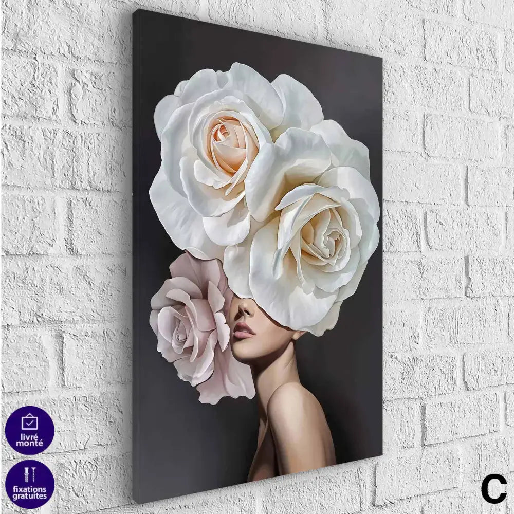 Tableau Fashion Femme Fleur - Montableaudeco