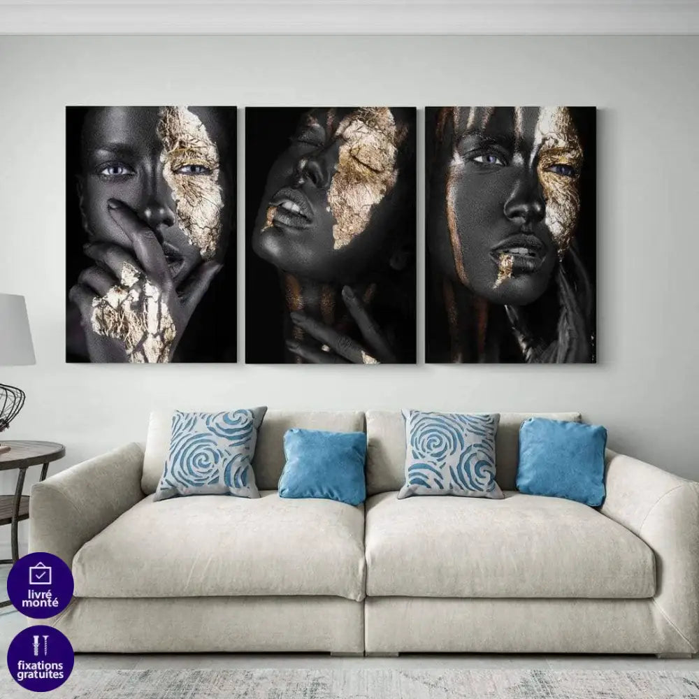 Tableau Fashion La Femme en or - Montableaudeco