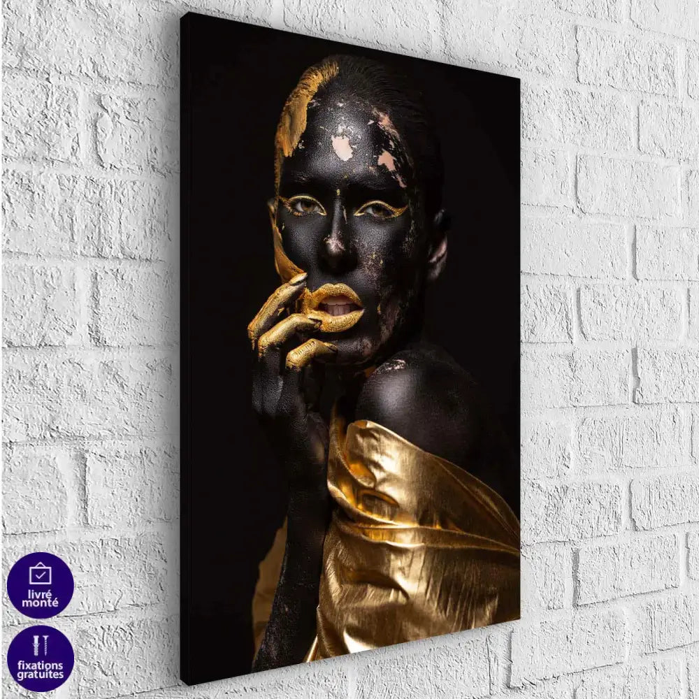 Tableau Fashion Une Femme en Or Collection 3 Pièces - Montableaudeco