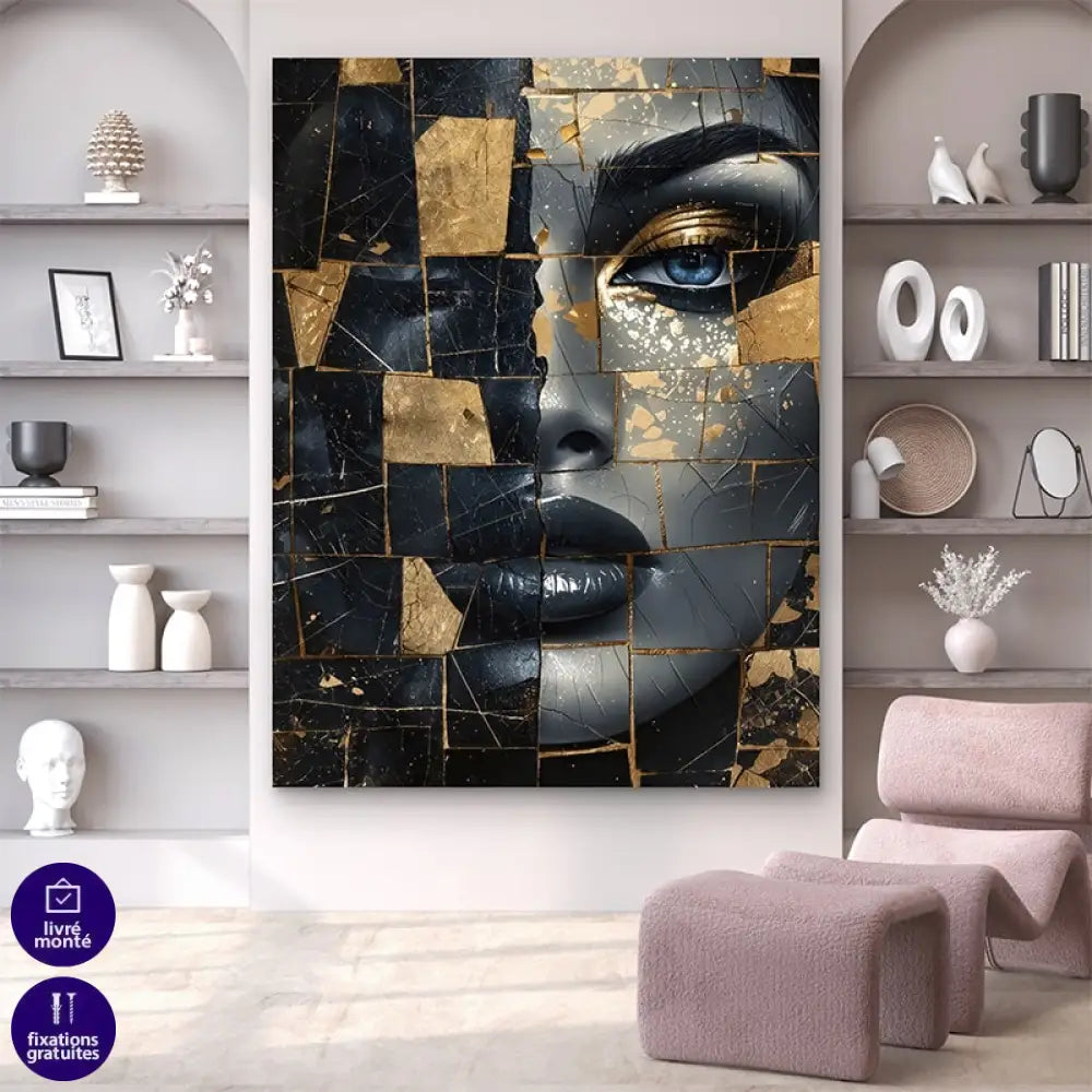 Tableau Femme Beauté Fragmentée pour décoration murale moderne et artistique

