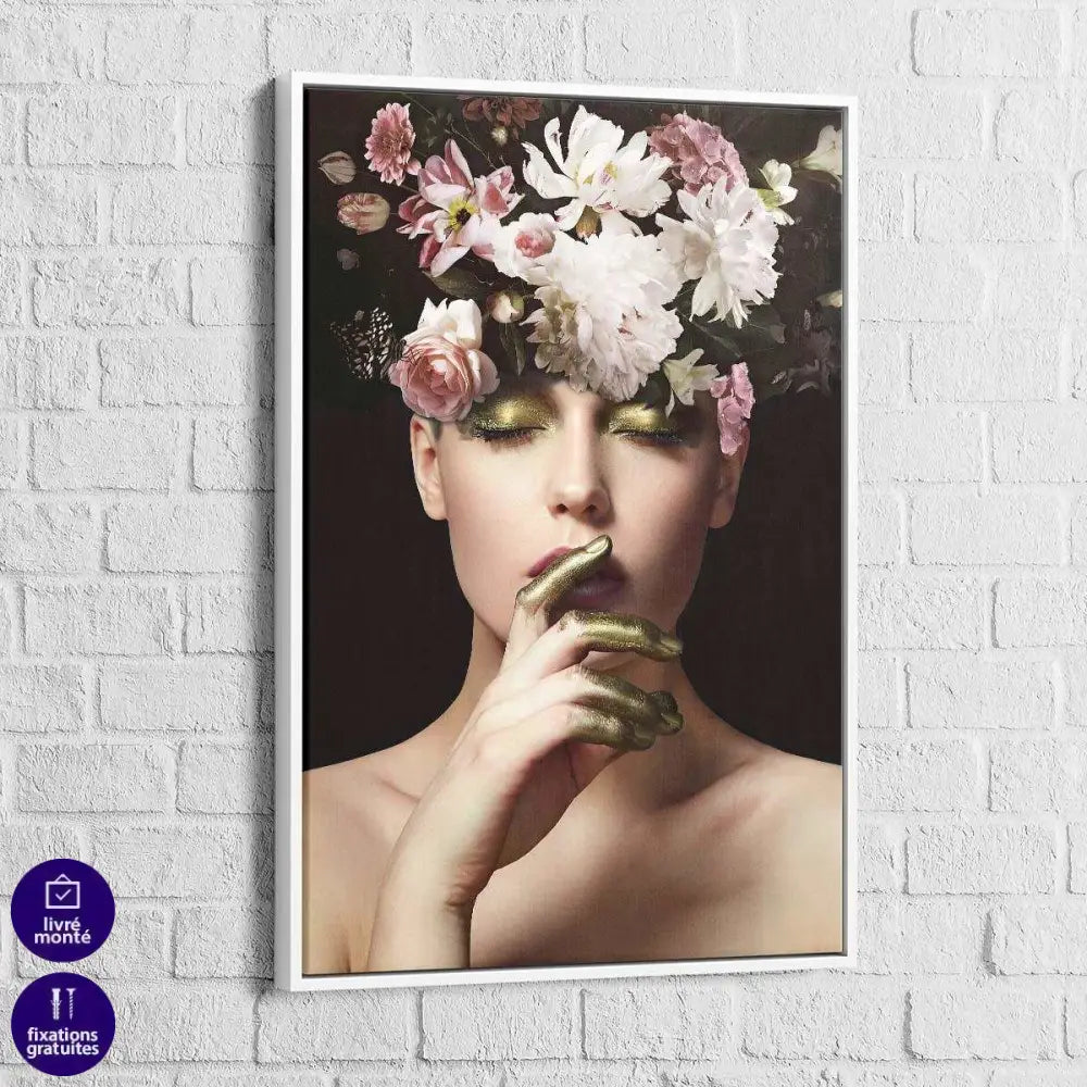 Tableau Femme de Fleurs 3 Pièces - Montableaudeco