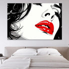 Tableau Femme noir et blanc lèvres rouge - Montableaudeco