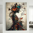 Tableau Femme Papillons et Notes de Musique - 40x60cm / Plexiglas - Tableau Femme