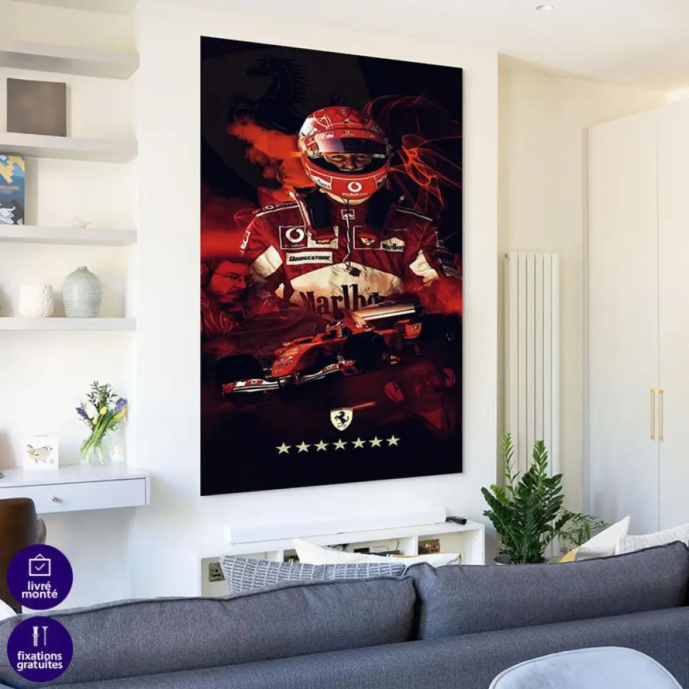 Tableau Ferrari et Schumacher  Symbiose de Vitesse