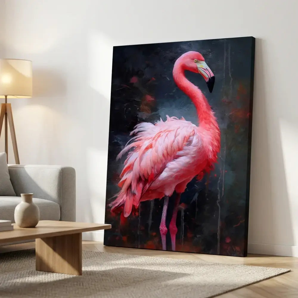tableau flamant rose design moderne intérieur tendance