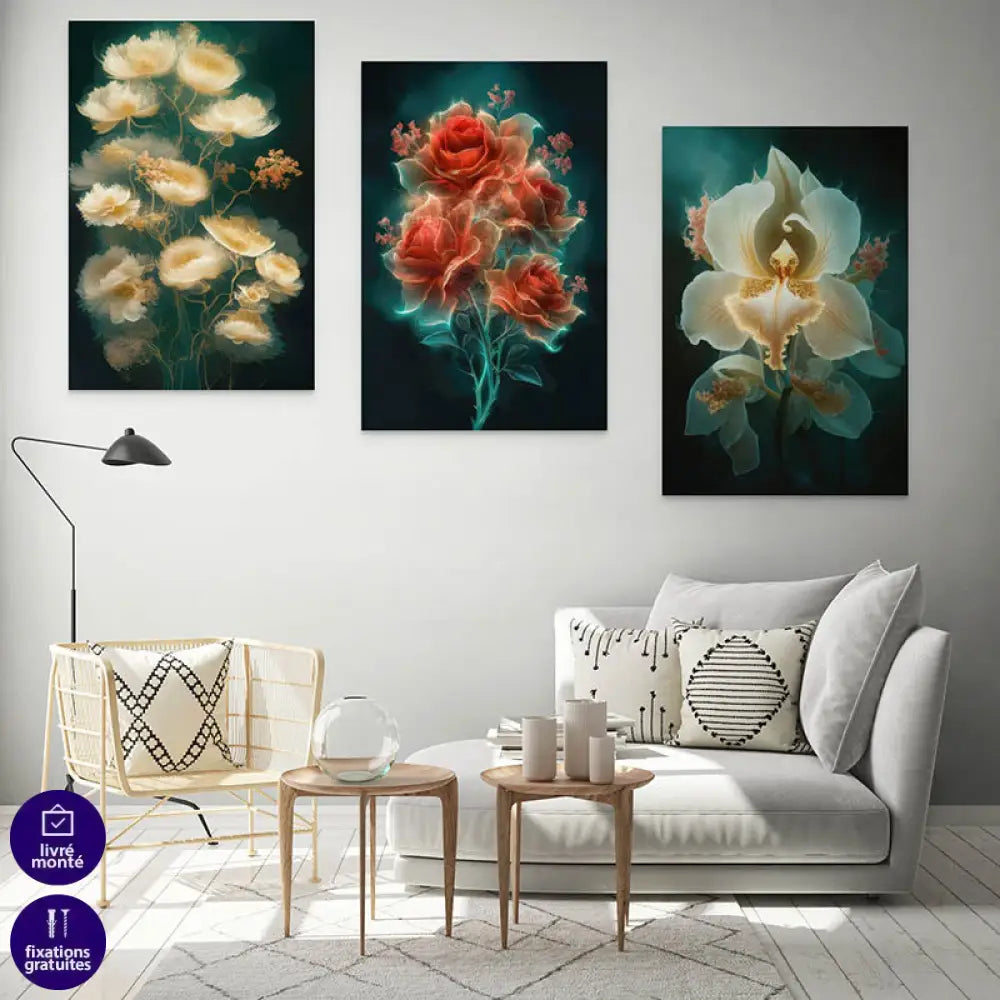 Tableau Fleur Les 3 Fleurs Tableau Fleur