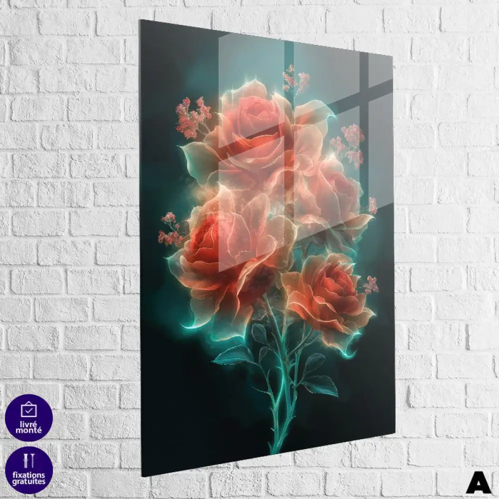 Tableau Fleur Les 3 Fleurs 40x60cm / Plexiglas / A Tableau Fleur