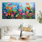 Tableau Fleur Paradis Botanique 40x80cm / Toile tendue sur châssis Tableau moderne