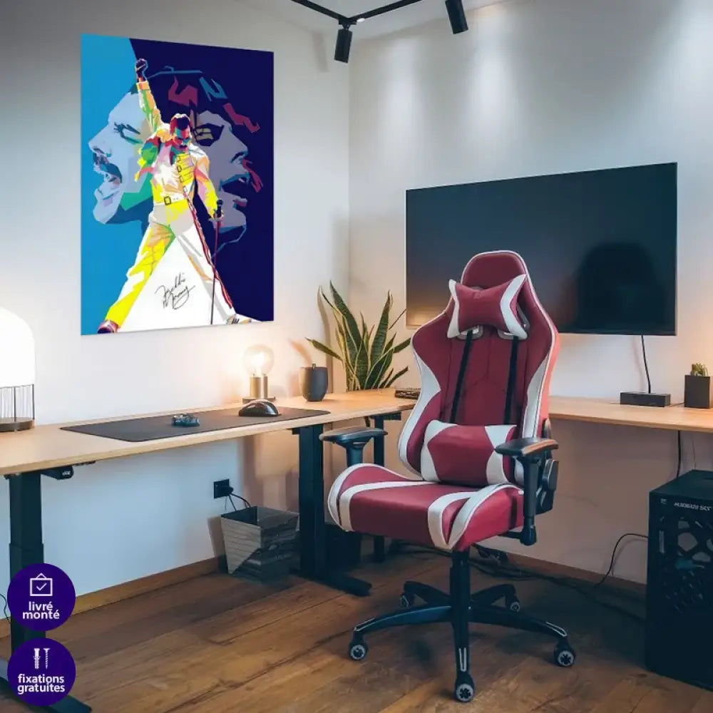 tableau musique salon moderne freddie mercury veste jaune