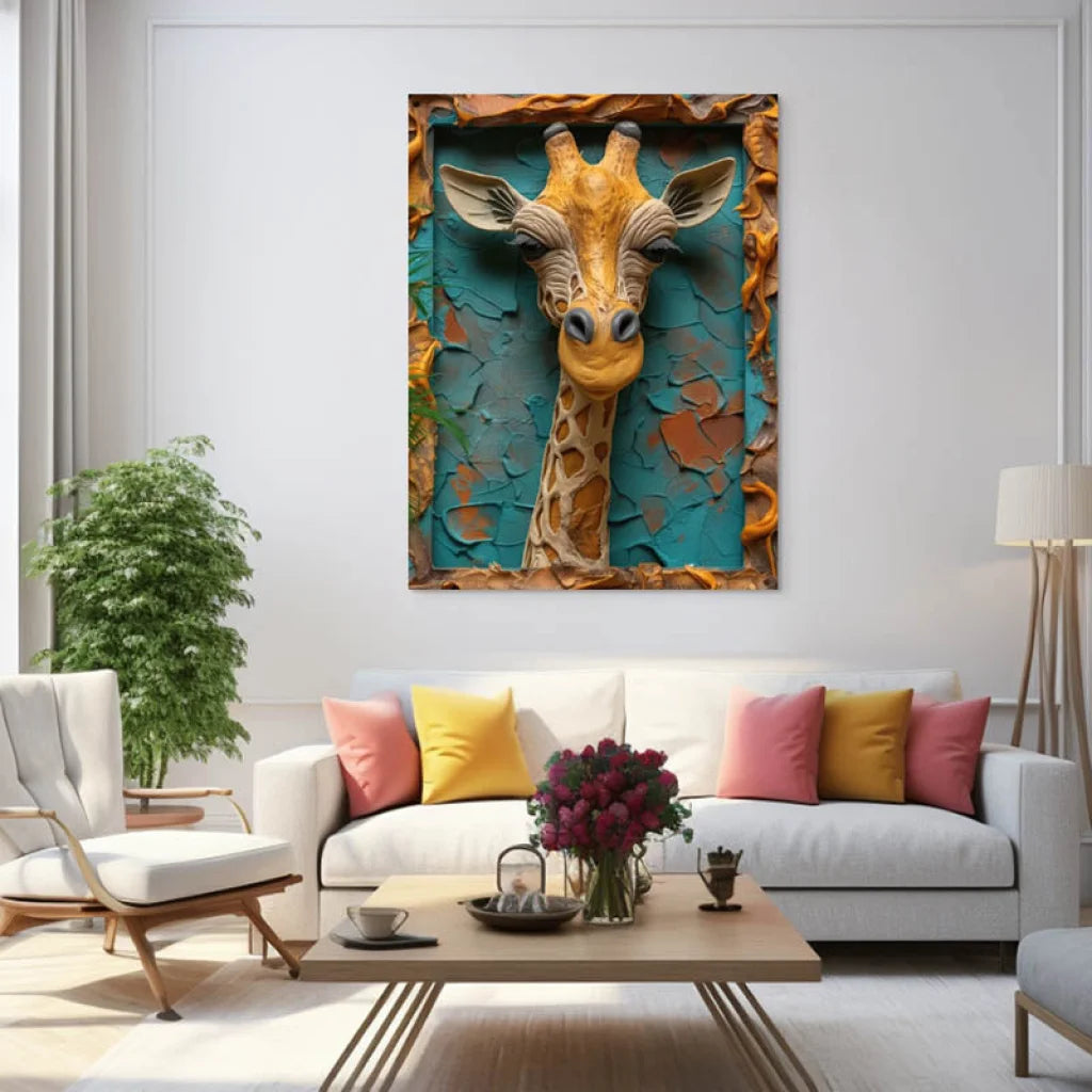 Tableau Girafe 3D Tableau Animaux