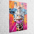 Tableau Girafe Pop Art Lunettes 40x60cm / Plexiglas Tableau Girafe