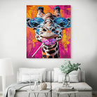 Tableau Girafe Pop Art Lunettes Tableau Girafe