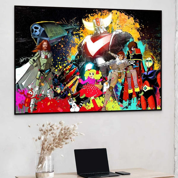 Tableau Toile Goldorak 30x45cm - Déco Geek Vintage Multicolore Neuf