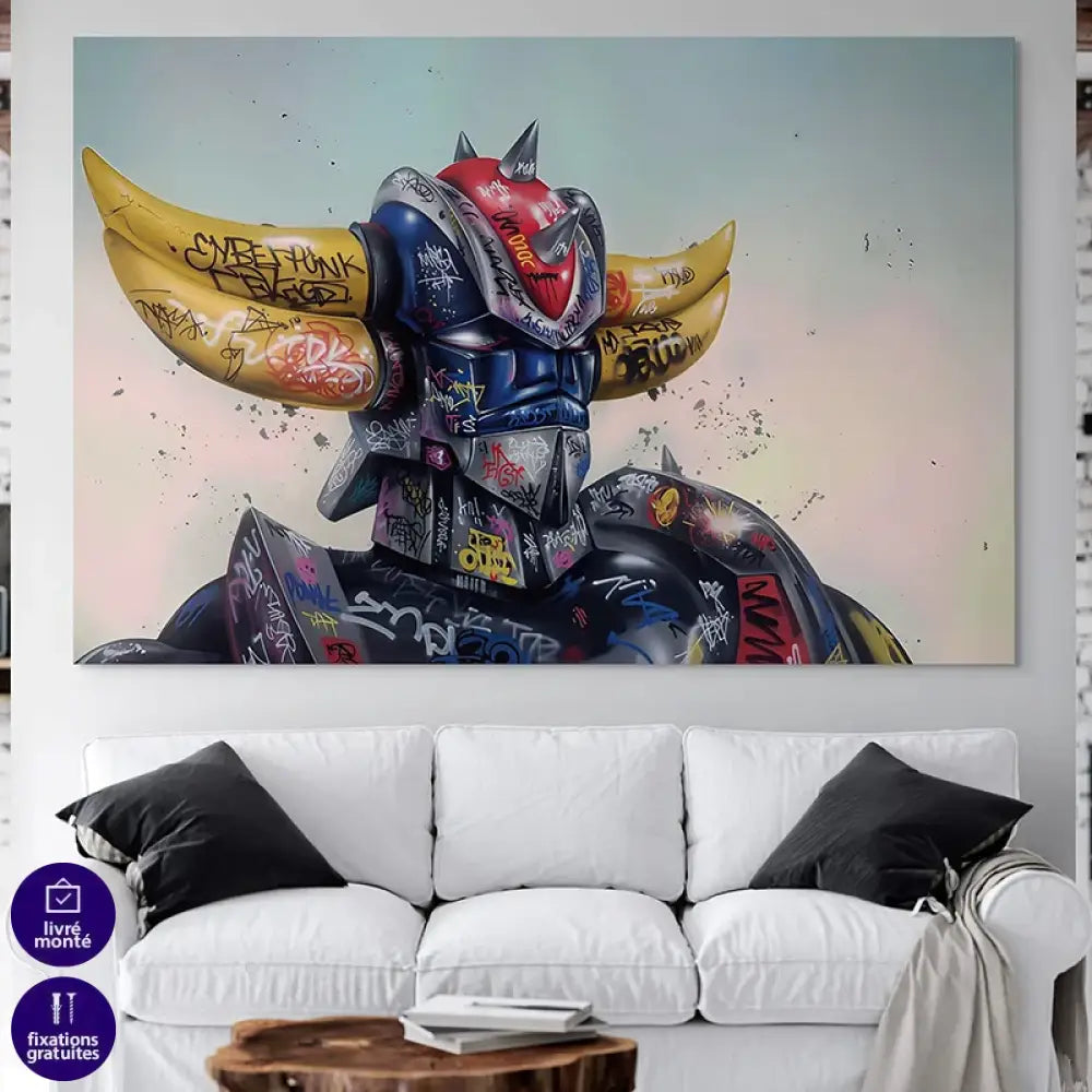 Tableau Goldorak Tags et Graffitis 40x60cm / Affiche sans cadre Tableau Animation