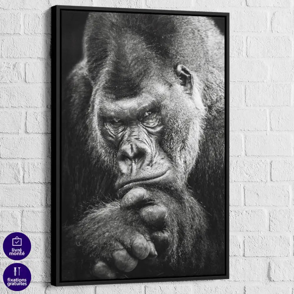 Tableau Gorille Le Magnifique Cadre noir
