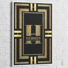 Tableau Hermès Rouge et Or 40x60cm / Cadre Blanc / Hermès Or Tableau Luxe