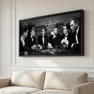 James Bond – La Partie sur toile avec cadre flottant noir, poker noir et blanc