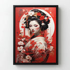 Modern Japanese art painting of an elegant woman