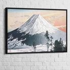Hiroshi Mount Fuji Painting with Black Floating Frame, Print Style