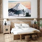 Japanese art poster Mount Fuji, soft colors of the morning