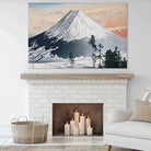Japanese Painting by Hiroshi – Mount Fuji in a Pastel Sky