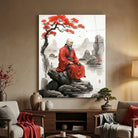 Modern Asian art painting of a Zen monk