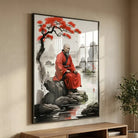 Japanese Zen meditation painting with a soothing atmosphere