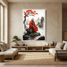 Japanese art painting of a monk in Zen meditation