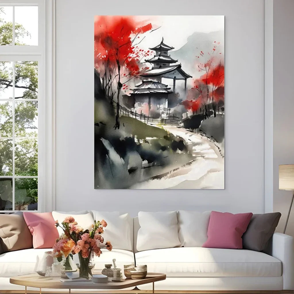 Tableau Japonais Tranquillité d’Automne 40x60cm / Affiche sans cadre Tableau Japonais