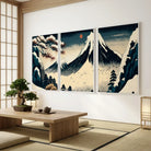 Tableau Japonais Triptyque – Paysage Mont Fuji Enneigé - 40x60cm X3 / Affiche sans cadre - Tableau Japonais
