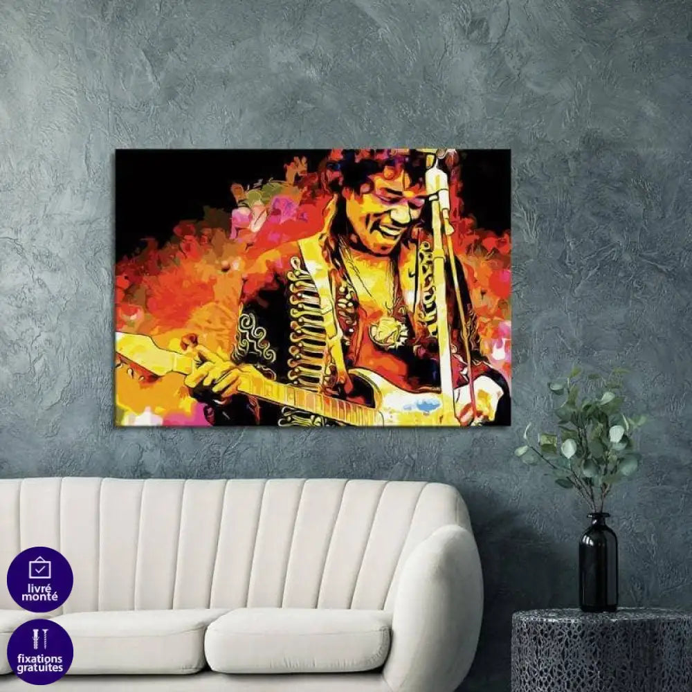 Tableau Jimi Hendrix Guitar Héros - Montableaudeco