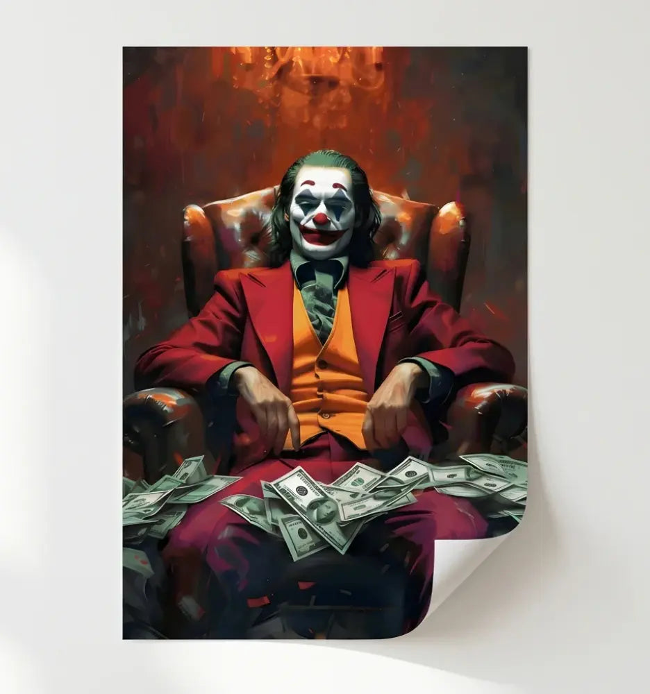 Unframed Poster Clown Riche, trendy street art poster