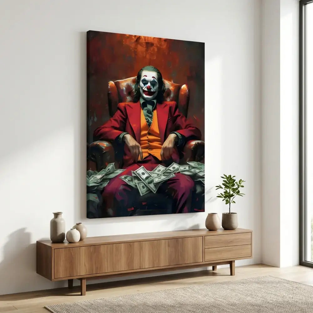 Joker Clown Painting Rich street art, modern wall decor with a luxurious effect