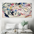 Tableau Kandinsky Aquarell Nr. 8 au-dessus d’un canapé clair