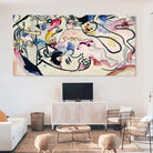 Vue d’ensemble dans un bureau épuré, tableau Kandinsky Aquarell Nr. 8