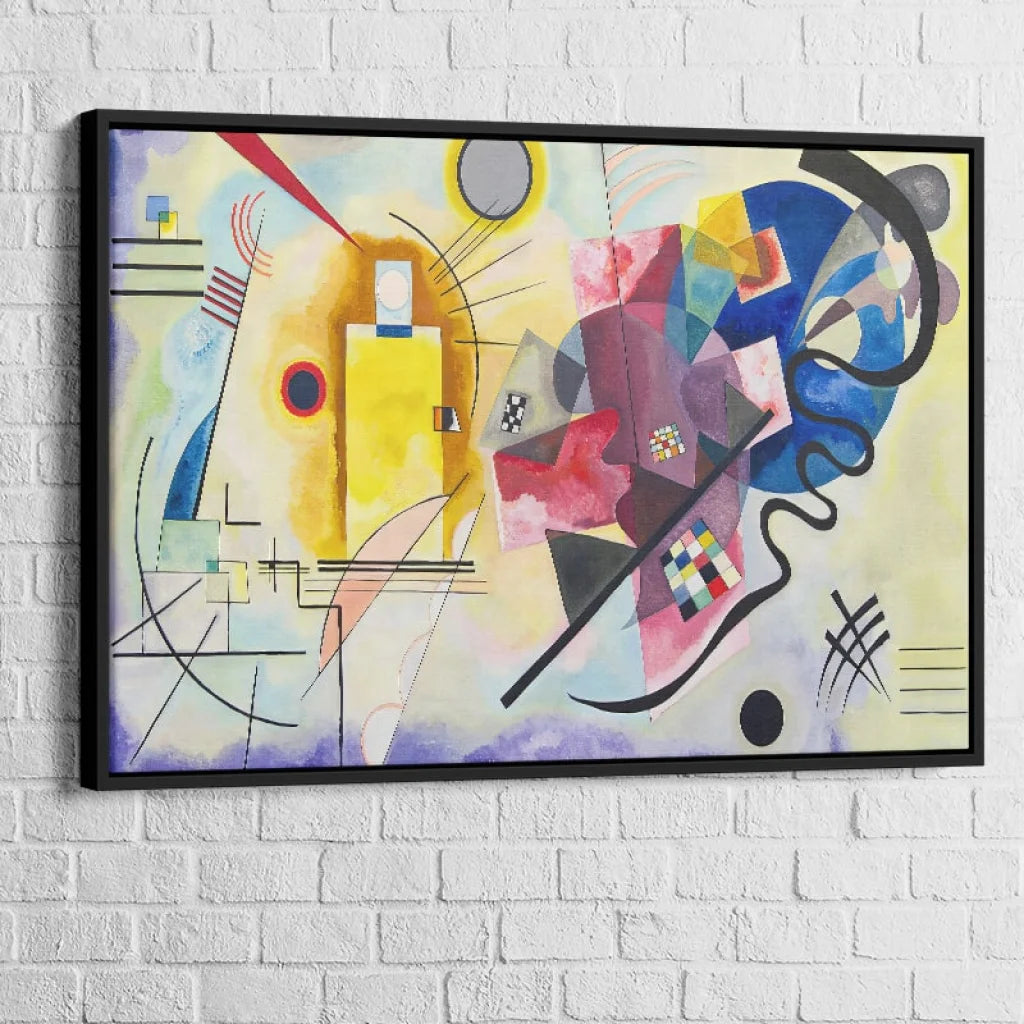 Version cadre flottant noir mettant en valeur la géométrie de Kandinsky