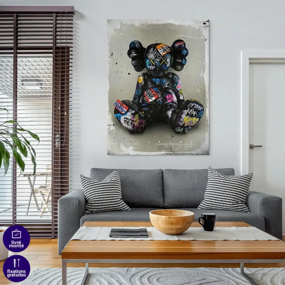 personnage urbain assis style street art graphique