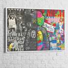 tableau kaws graffiti notes pop art cadre blanc