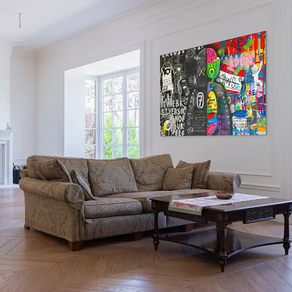 poster kaws graffiti notes messages graphiques style moderne