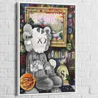 Tableau Kaws – Iconic Graffiti avec cadre blanc, finition lumineuse
