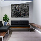 art mural moderne noir et blanc effet craie pour déco urbaine