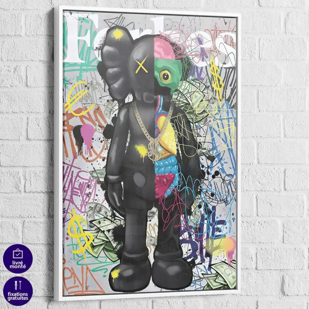 Tableau Kaws – Pop Culture Graffiti en plexiglas, brillance moderne