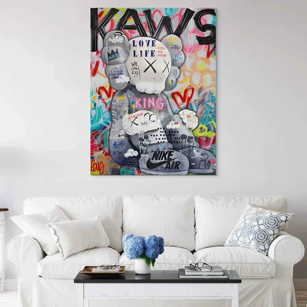 visuel graffiti pop lettres peintes néons et éclaboussures