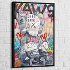 tableau kaws pop graff avec cadre noir