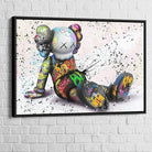 tableau kaws rebel pop avec cadre blanc