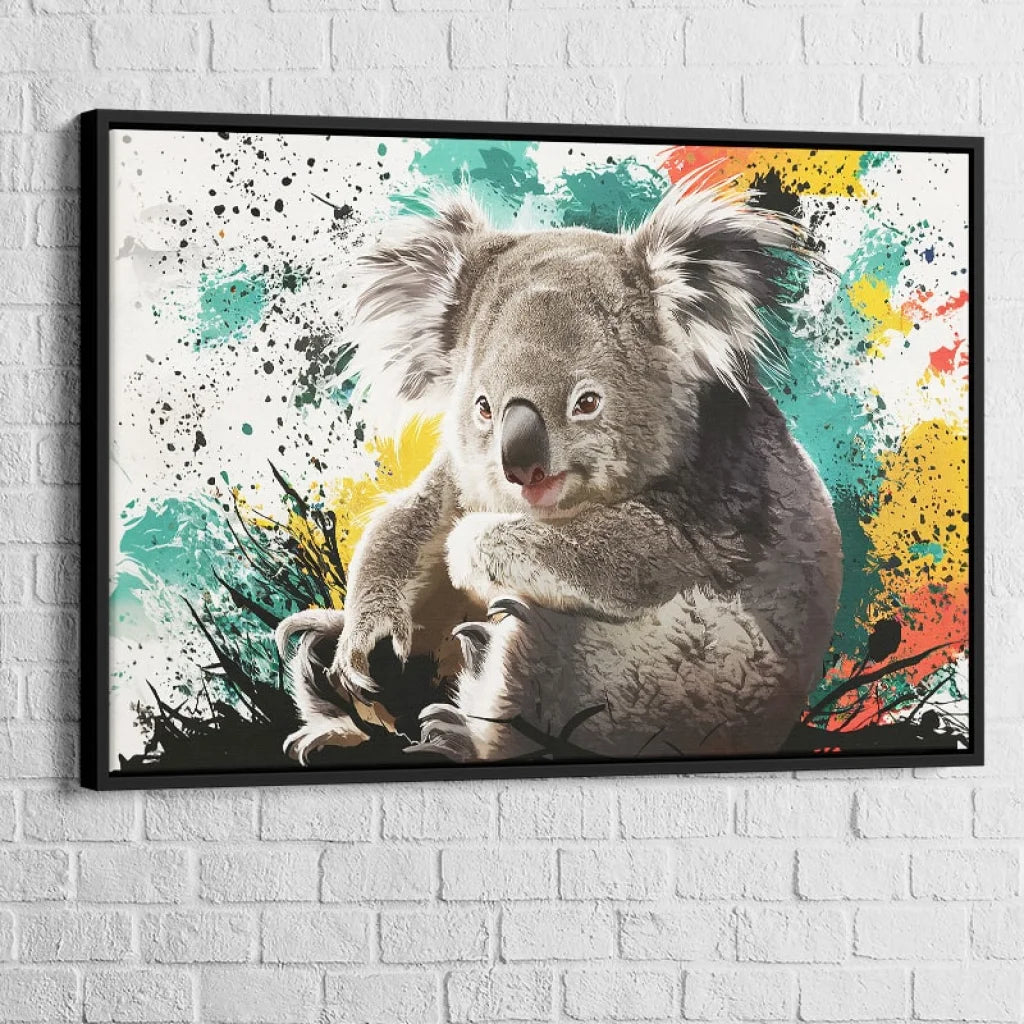 Tableau Le Koala 40x60cm / Cadre Noir Tableau Animaux