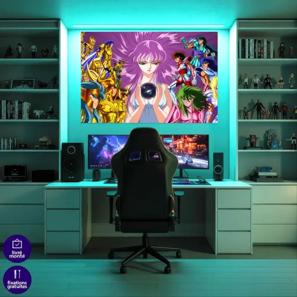 Tableau Les Chevaliers du Zodiaque Protéger Athéna

