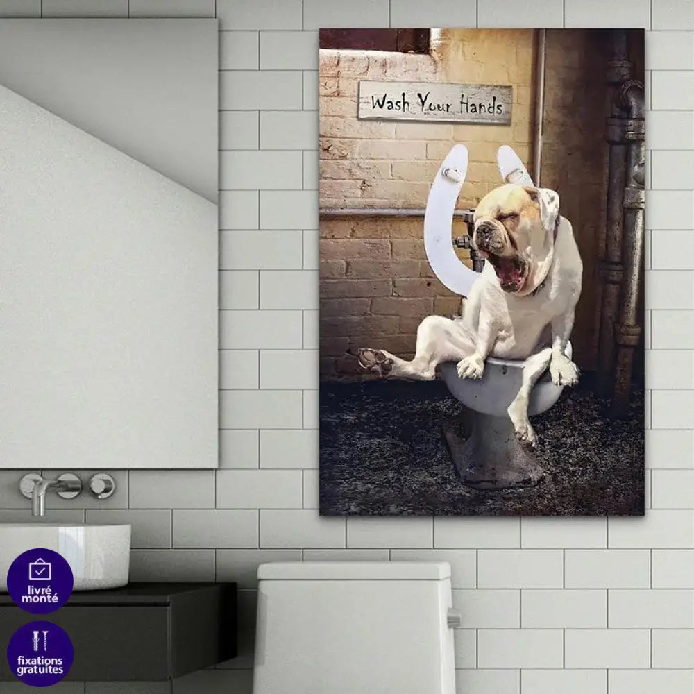 Tableau Les Chiens à la Toilette - Montableaudeco