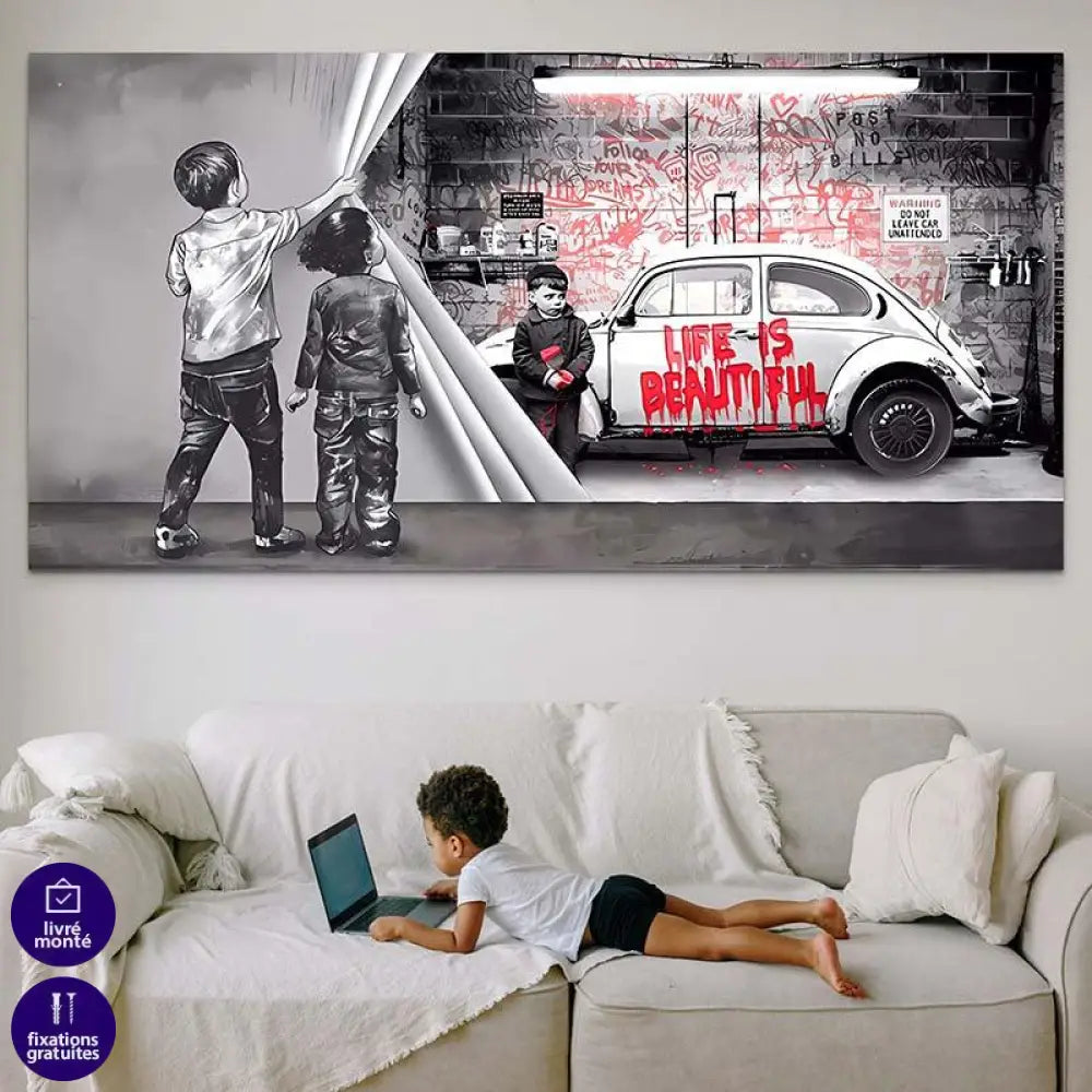 Tableau Les Enfants et le Mur - Montableaudeco