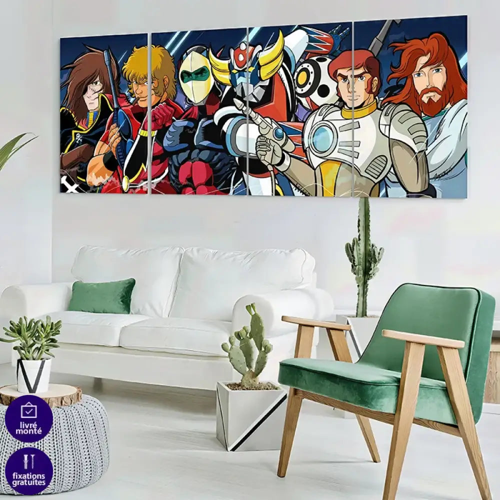 Illustration murale Héros Pop Culture des années 80

